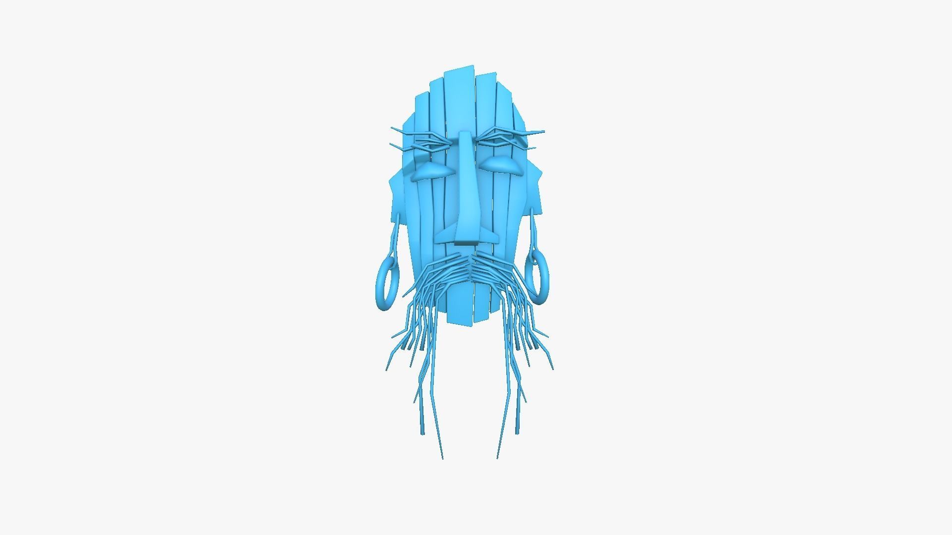 Tribal Mask G01 Colored - Costume Character Design Low-poly 3D model_8