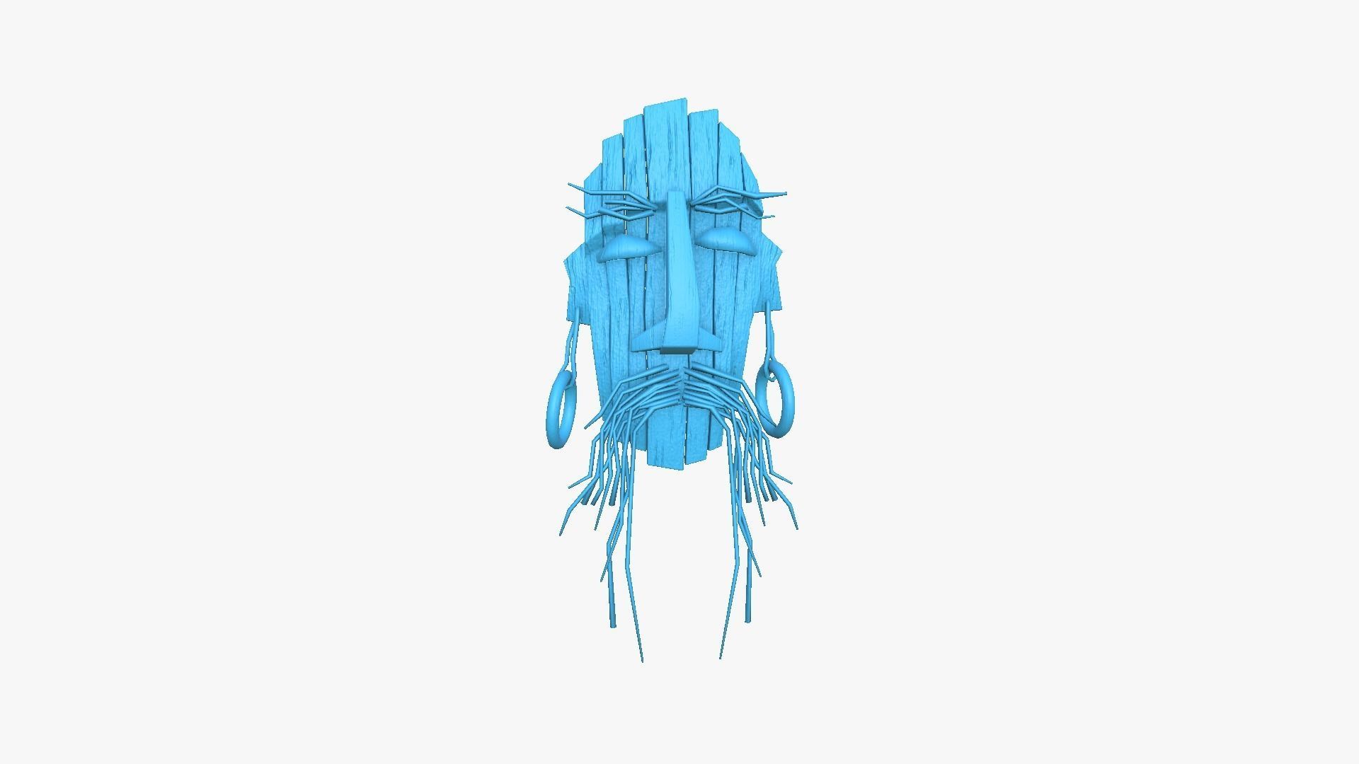 Tribal Mask G01 Colored - Costume Character Design Low-poly 3D model_7
