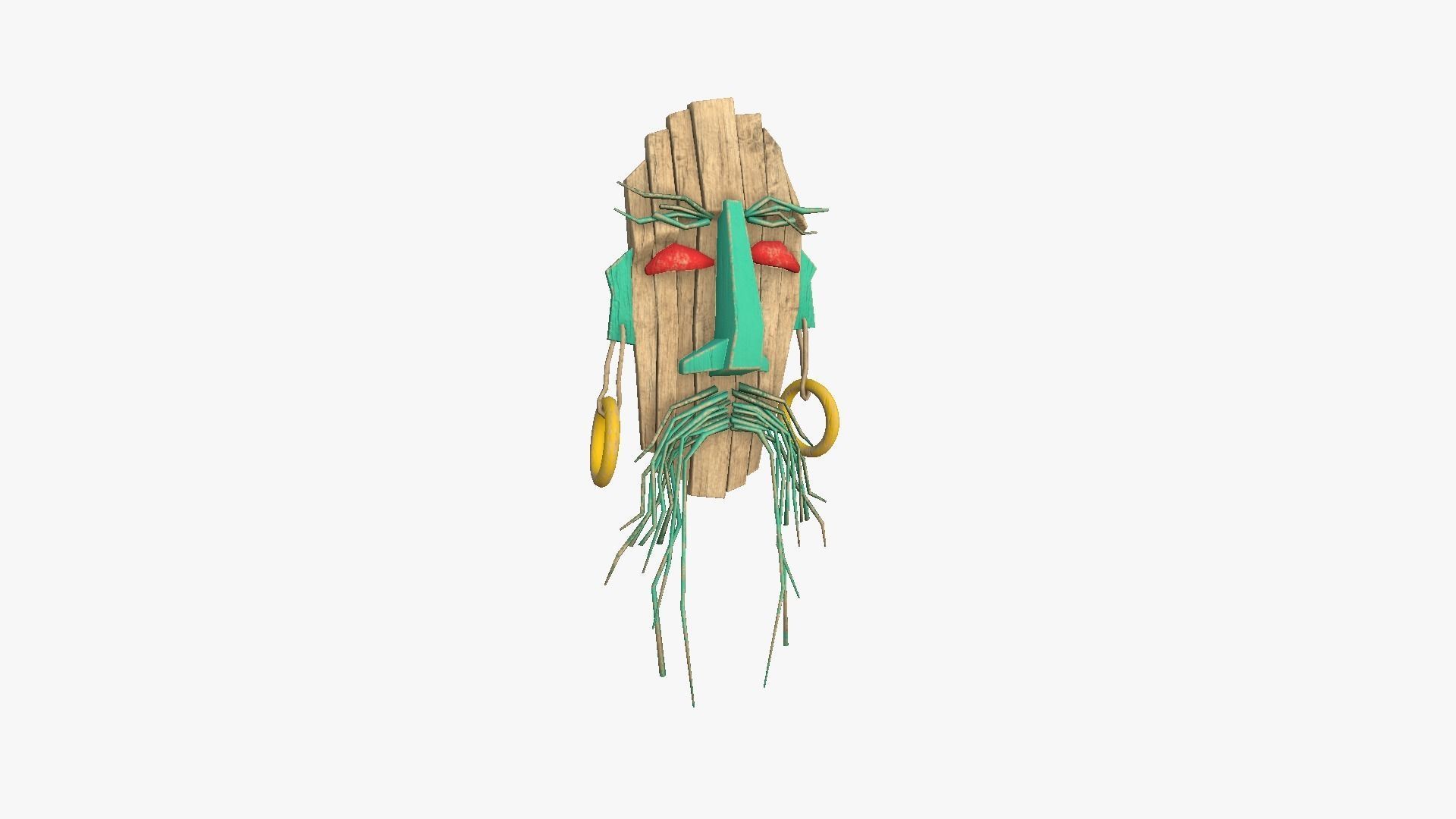Tribal Mask G01 Colored - Costume Character Design Low-poly 3D model_1