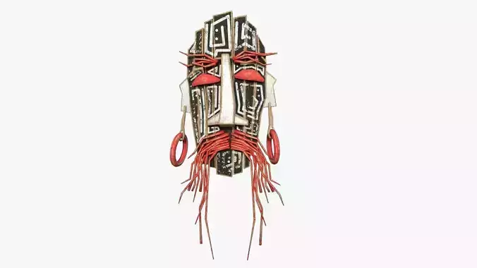 Tribal Mask G03 Black Red - Costume Character Design Low-poly 3D model