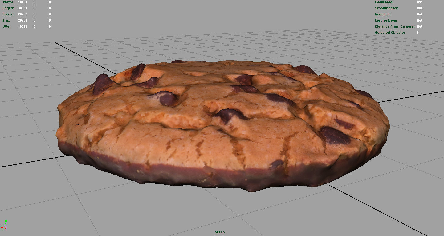 Chocolate Cookie Low-poly 3D model_12