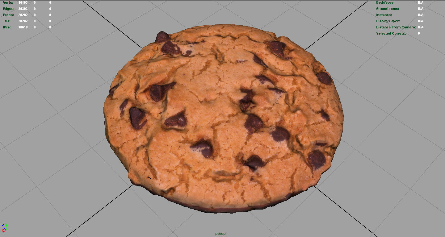 Chocolate Cookie Low-poly 3D model_4
