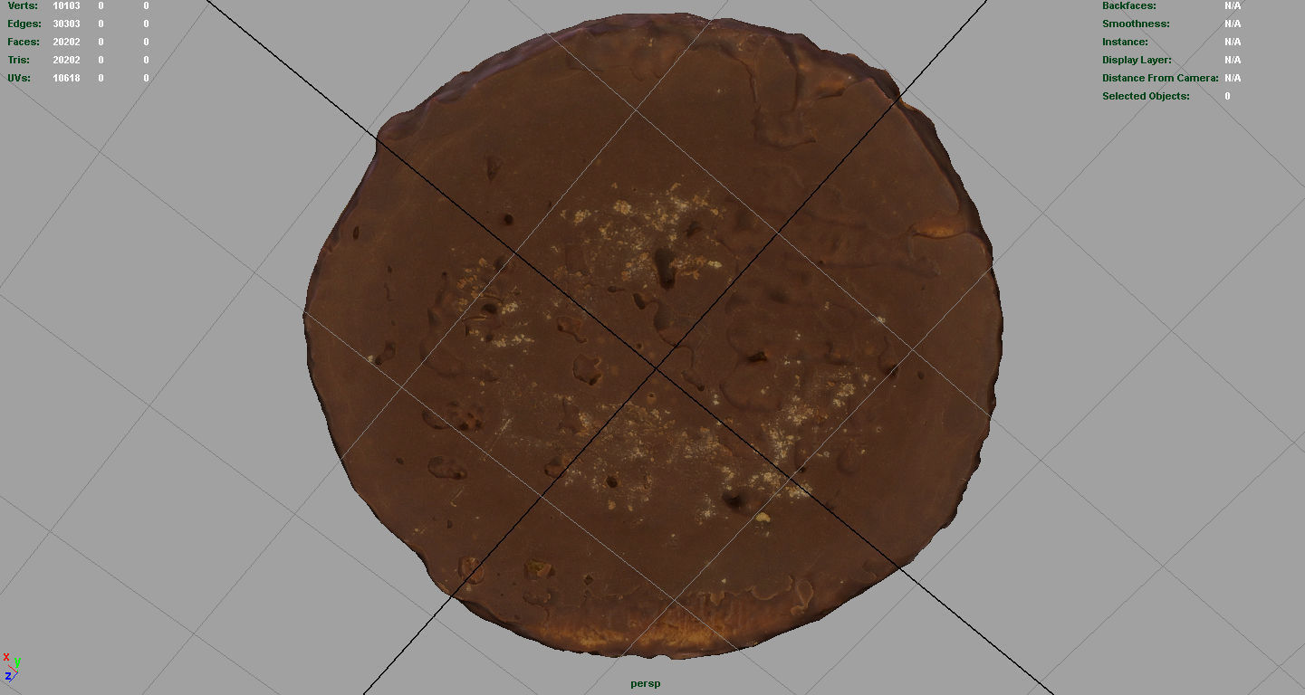 Chocolate Cookie Low-poly 3D model_11