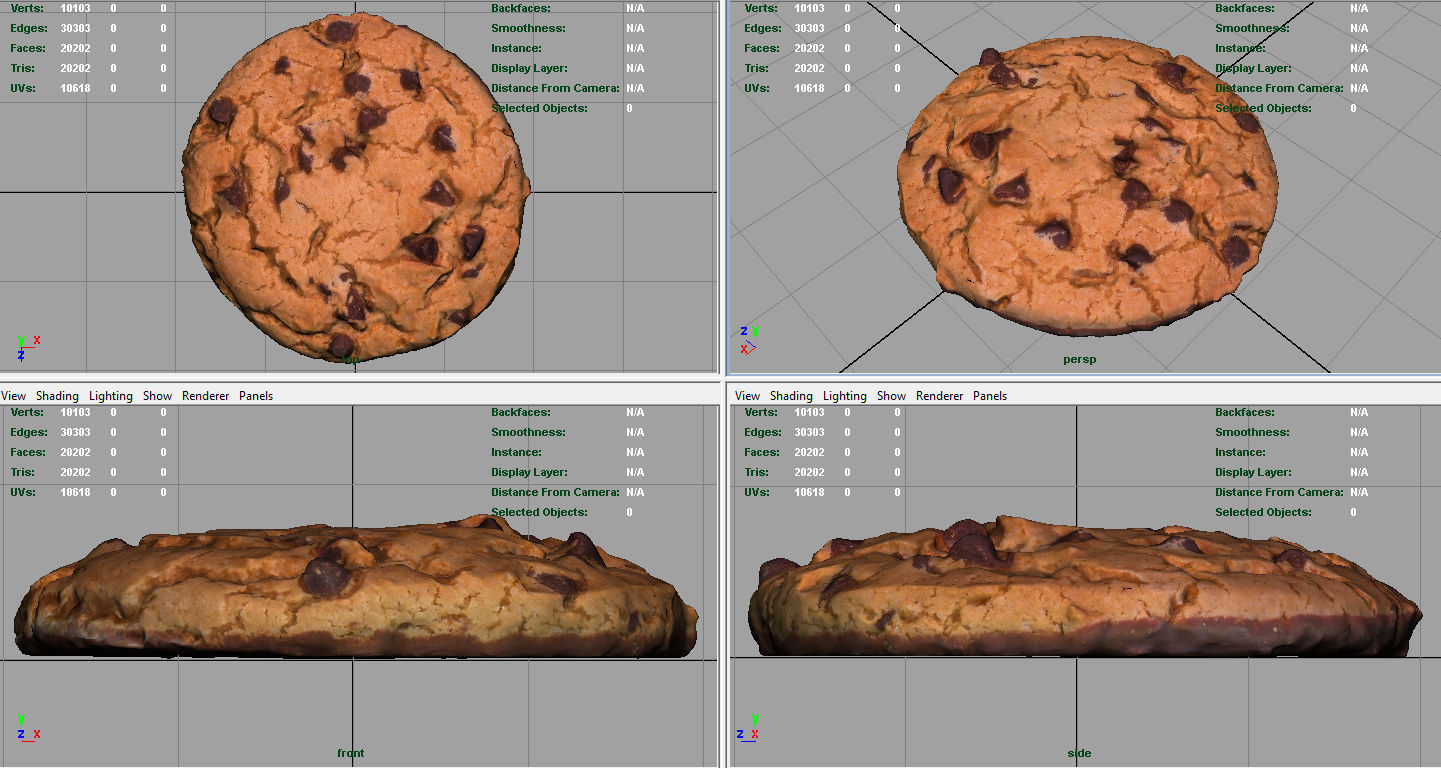 Chocolate Cookie Low-poly 3D model_6