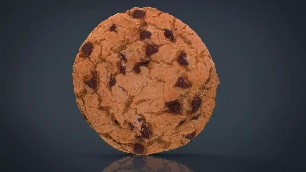 Chocolate Cookie Low-poly 3D model_0