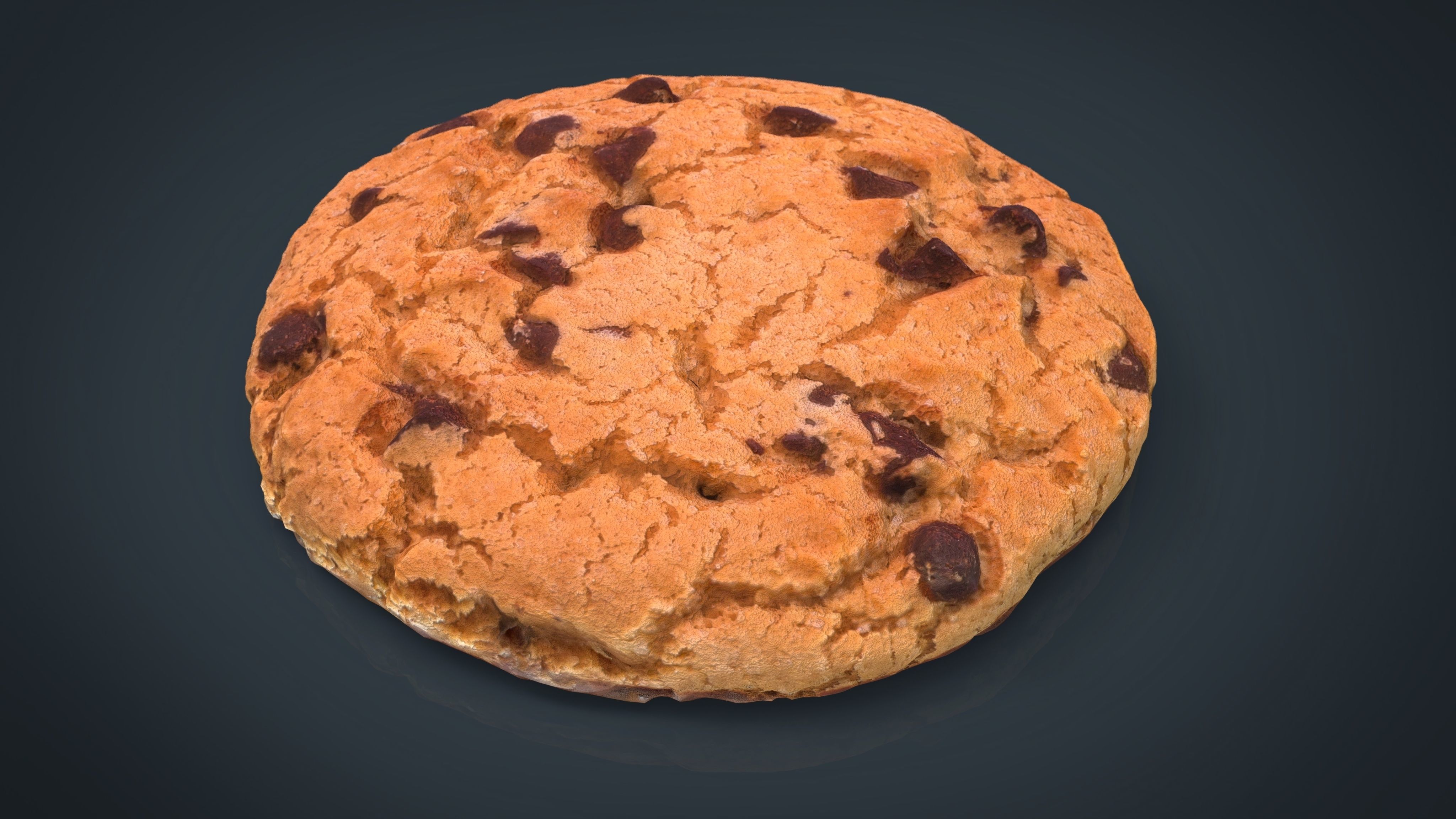 Chocolate Cookie Low-poly 3D model_2