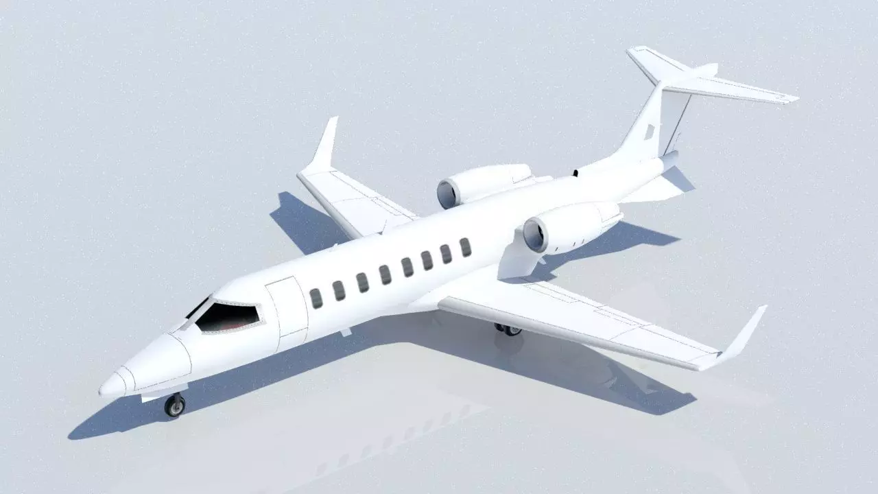 Lear LJ45 Static Blank Low-poly 3D model_0