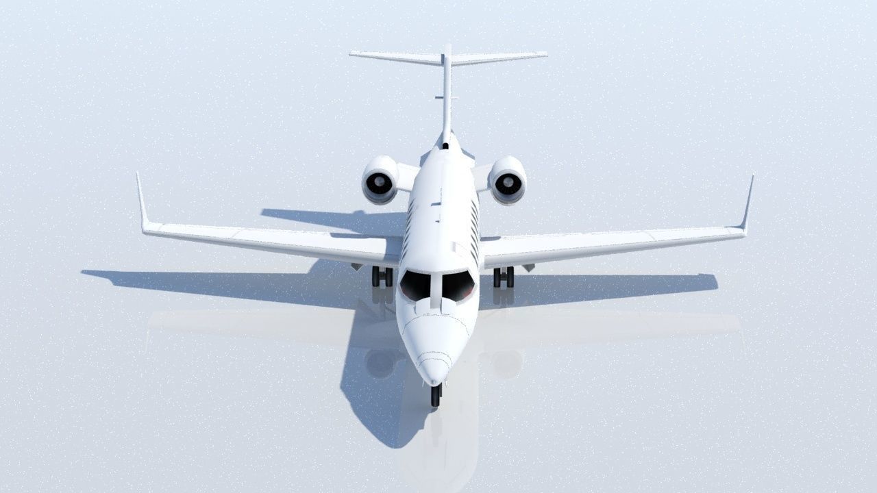 Lear LJ45 Static Blank Low-poly 3D model_4