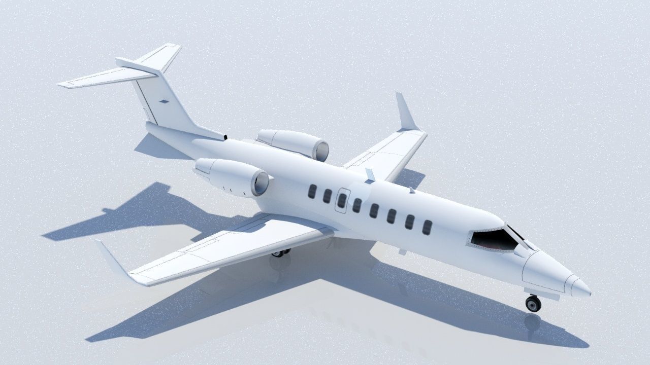 Lear LJ45 Static Blank Low-poly 3D model_3