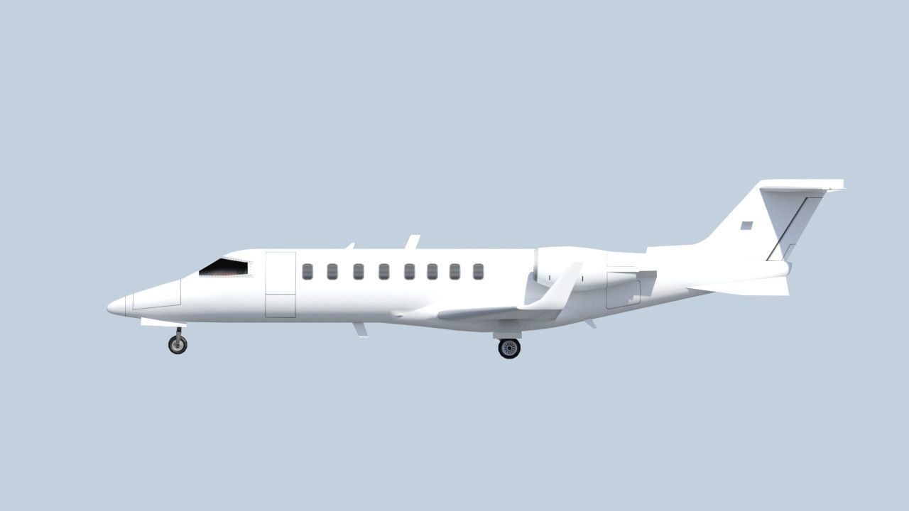 Lear LJ45 Static Blank Low-poly 3D model_9
