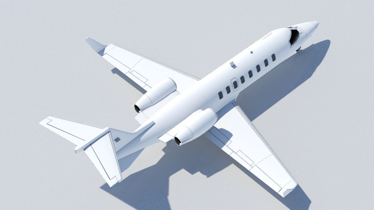Lear LJ45 Static Blank Low-poly 3D model_2