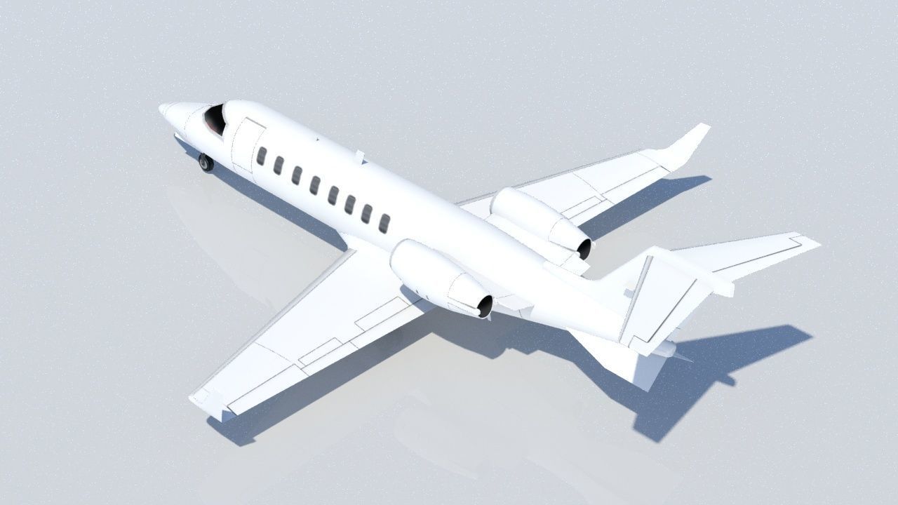 Lear LJ45 Static Blank Low-poly 3D model_1