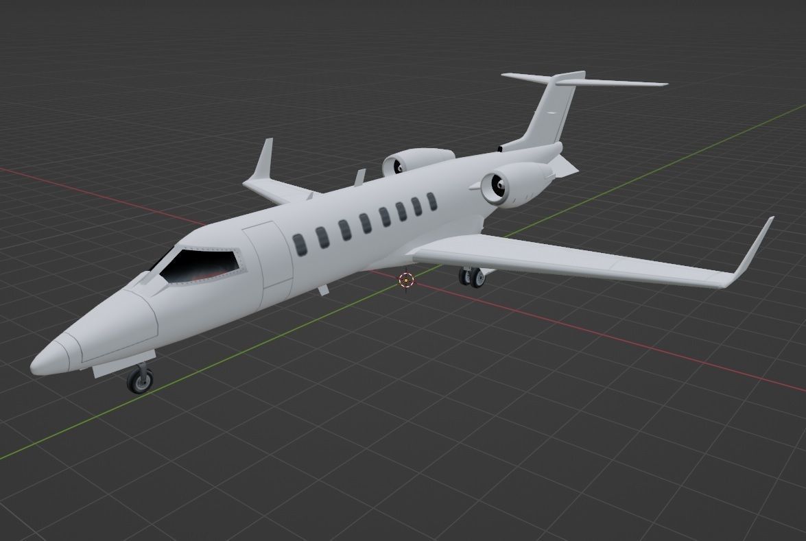 Lear LJ45 Static Blank Low-poly 3D model_7