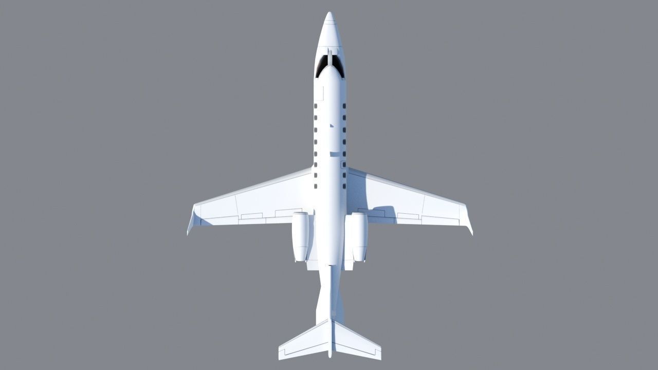 Lear LJ45 Static Blank Low-poly 3D model_10