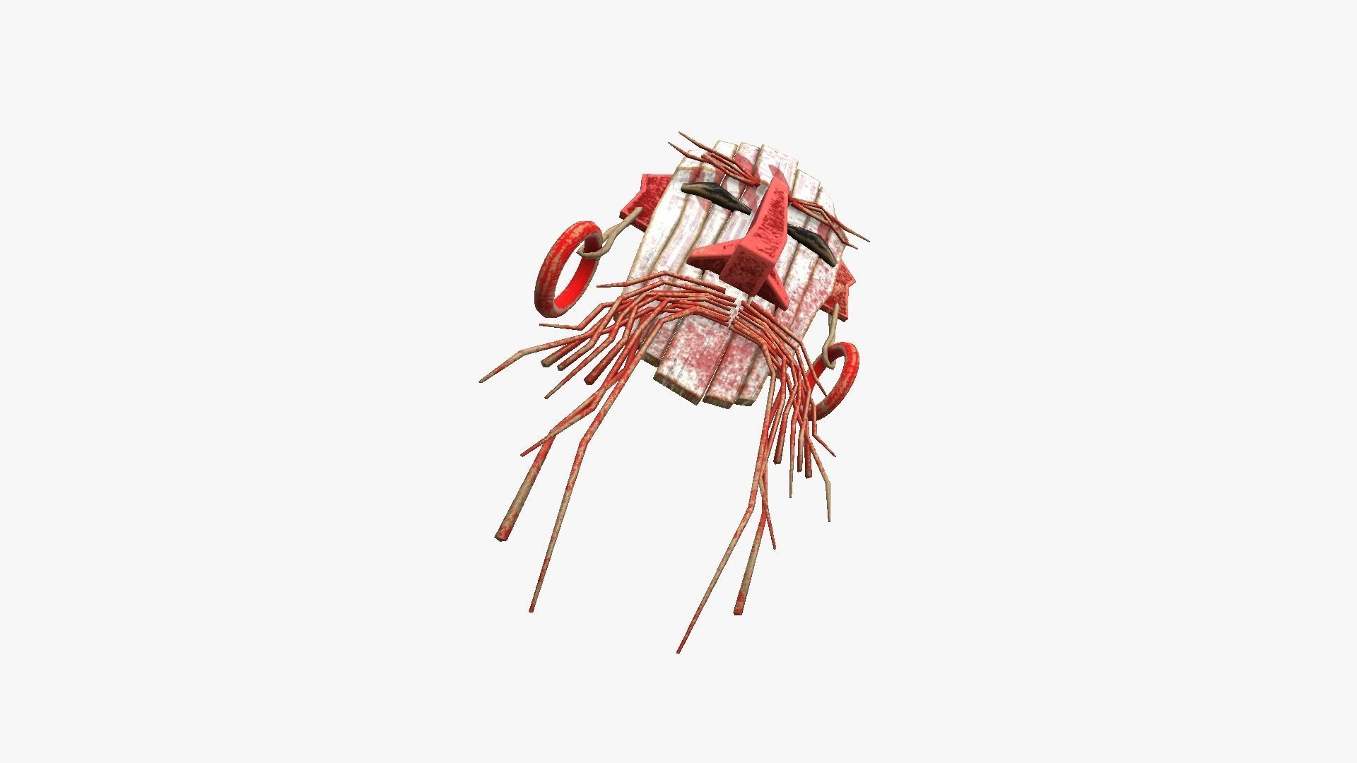 Tribal Mask G07 White Bloody - Costume Character Design Low-poly 3D model_4