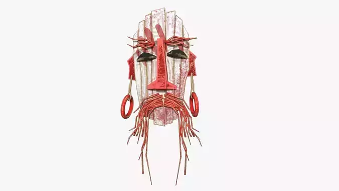 Tribal Mask G07 White Bloody - Costume Character Design Low-poly 3D model