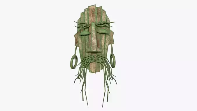 Tribal Mask G10 Wood Mud - Costume Character Design Low-poly 3D model