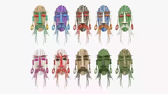 10 Tribal Masks G Collection - Costume Character Design 