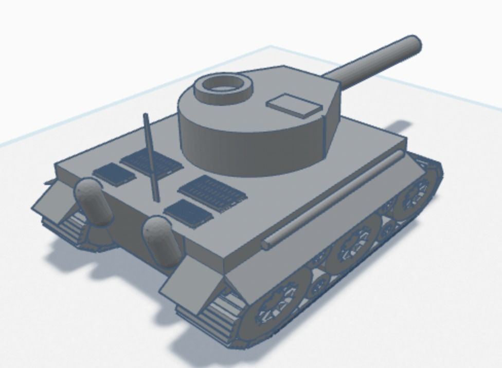 Cartoonish Tank 3D print model_1