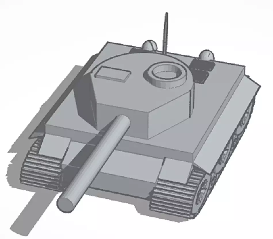 Cartoonish Tank 3D print model_0