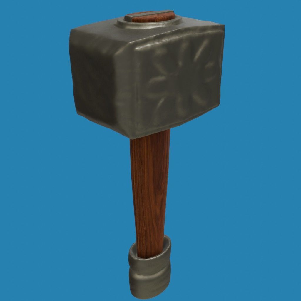 Viking Hammer 3D model_3