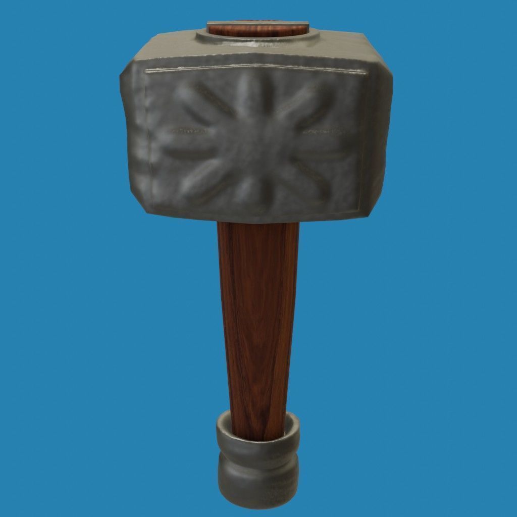 Viking Hammer 3D model_6