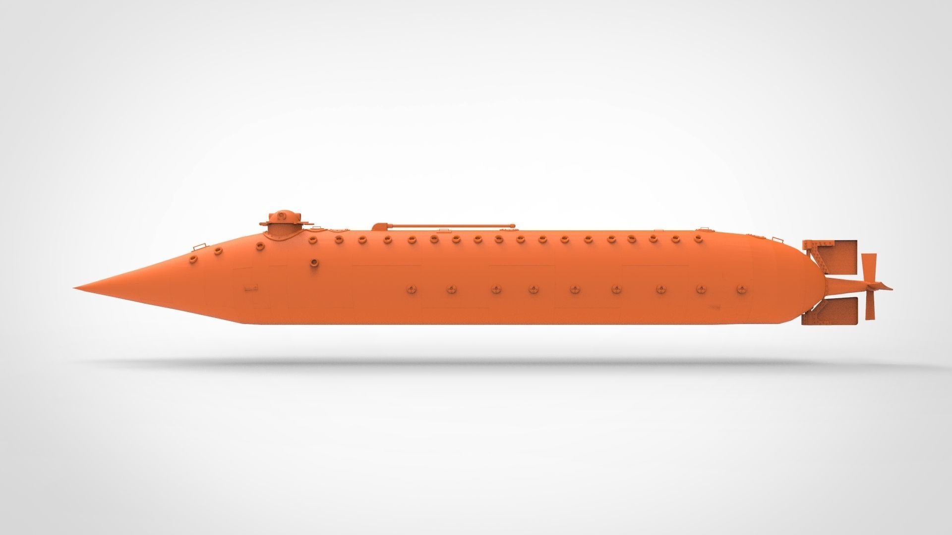 SUBMERSIBLE BOAT USS ALLIGATOR 1 75 SCALE 3D print model_1