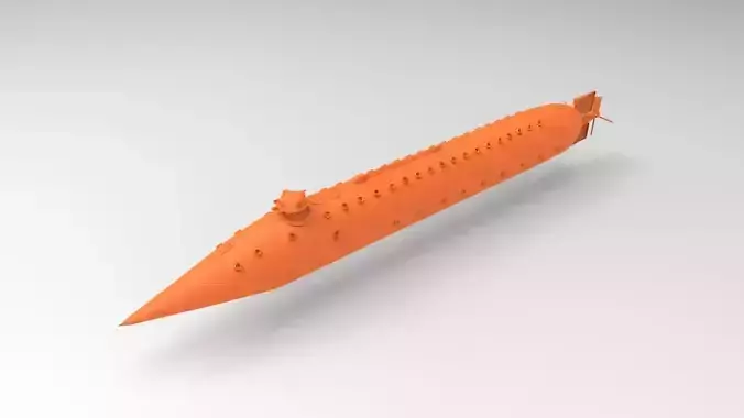 SUBMERSIBLE BOAT USS ALLIGATOR 1 75 SCALE 3D print model