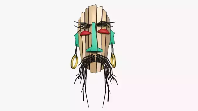 Tribal Mask G11 Cartoon - Costume Character Design Low-poly 3D model