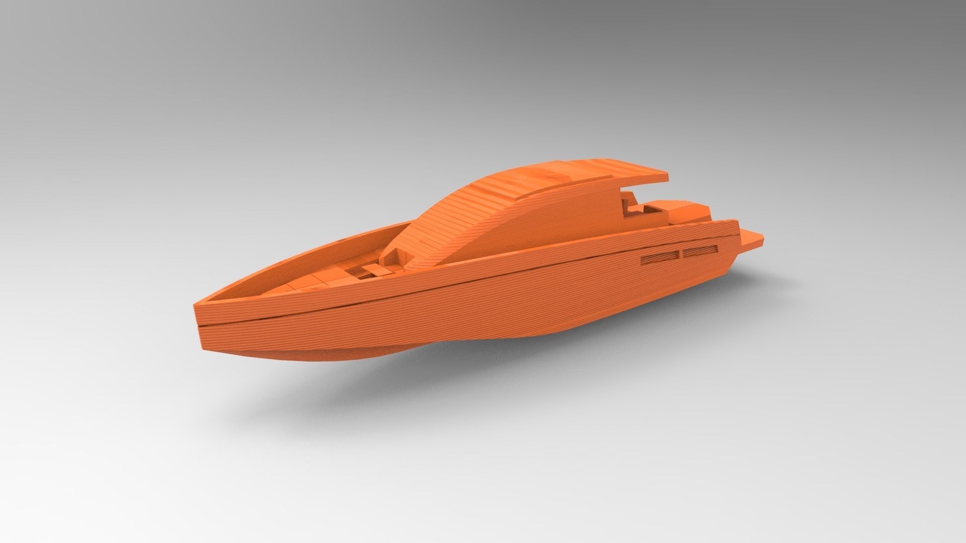 YACHT BOAT HULL AND DECK 3D PRINTED 3D print model_1