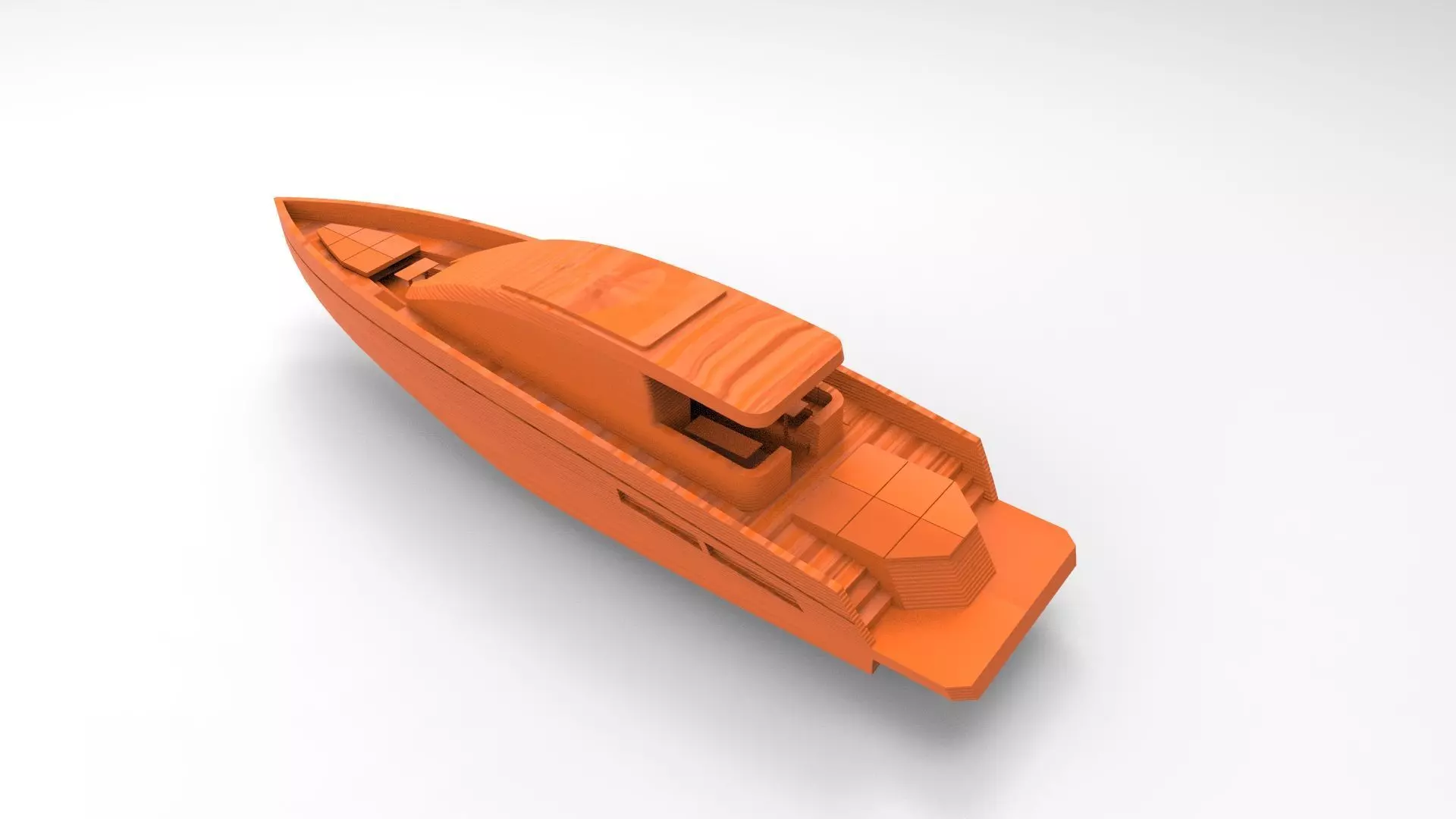 YACHT BOAT HULL AND DECK 3D PRINTED 3D print model_0