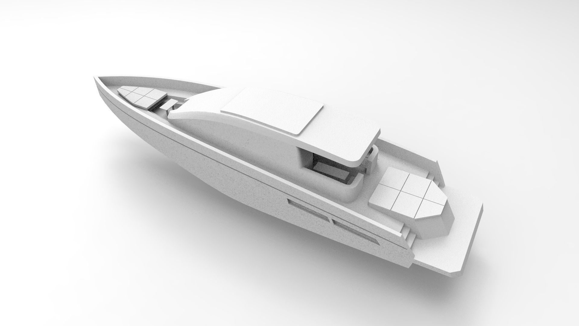 YACHT BOAT HULL AND DECK 3D PRINTED 3D print model_4