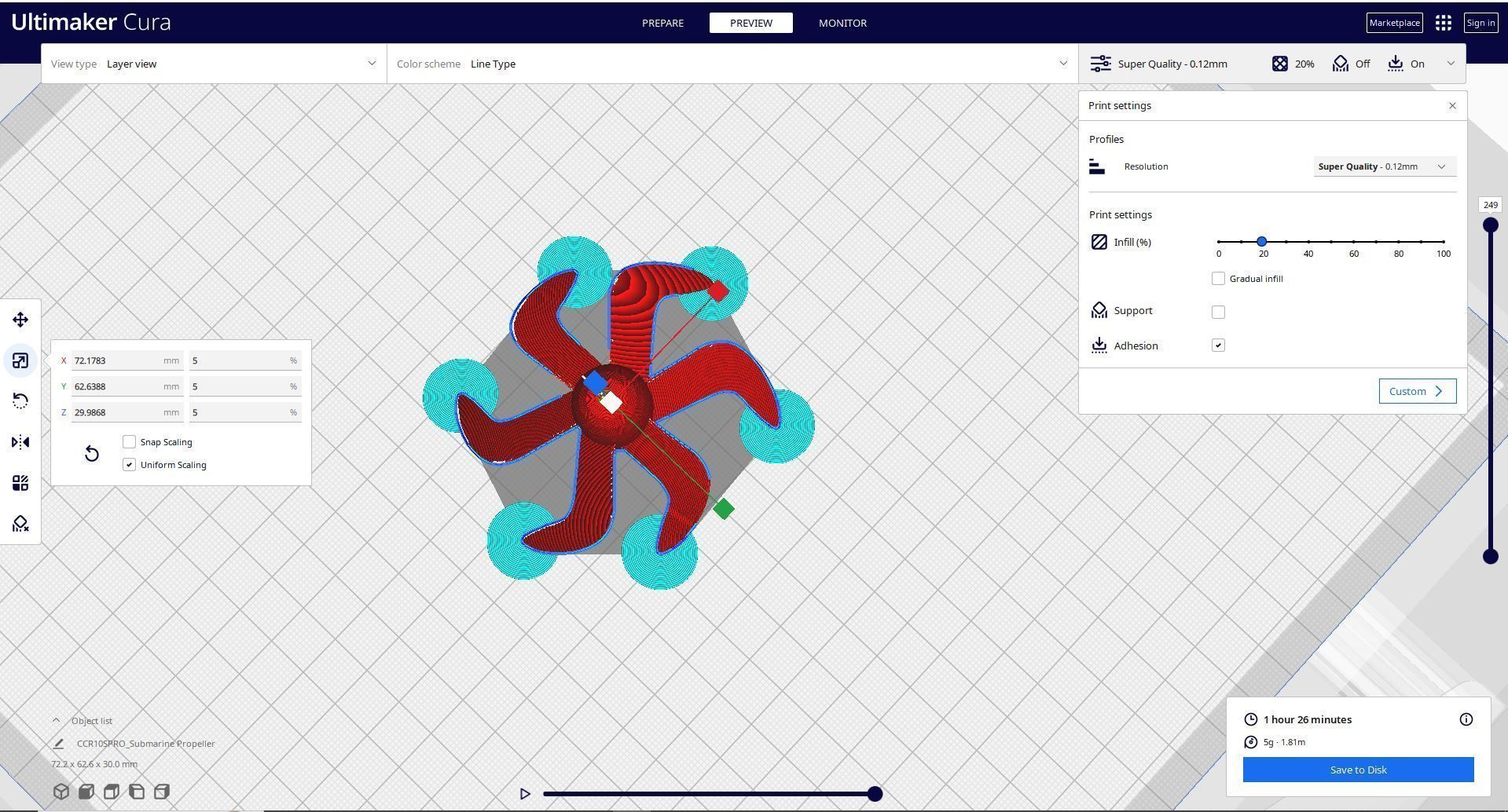 SUBMARINE PROPELLER 3D print model_3