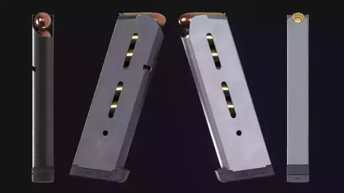 Wilson Combat 1911 Handgun 8 Round Magazine - Game Asset Low-poly 3D model