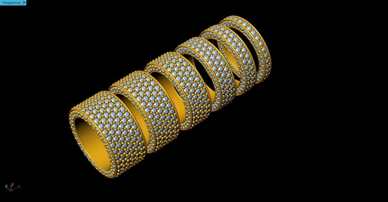 6 bands for stone ring 3D print model_6