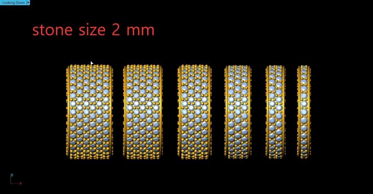 6 bands for stone ring 3D print model_5