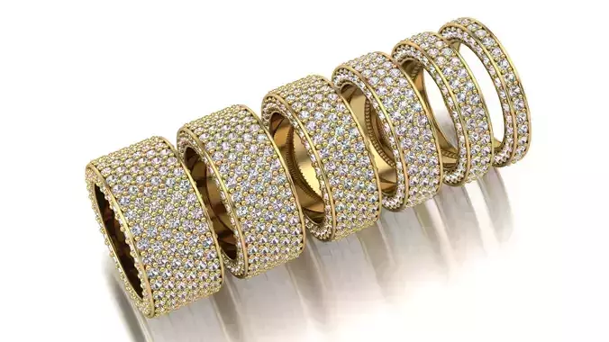 6 bands for stone ring