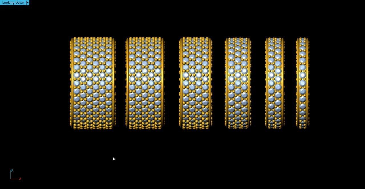 6 bands for stone ring 3D print model_4