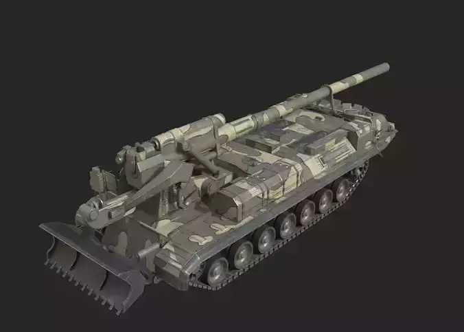 5 coatings of Russian 2S7 Pion M-1975 Self propelled Gun