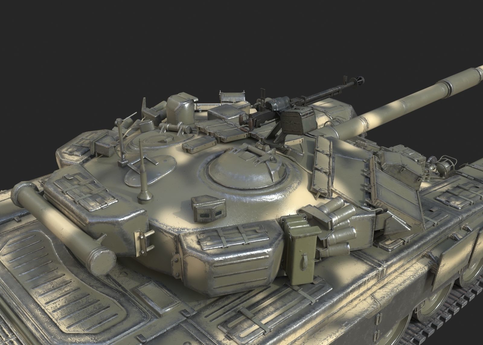 3 coatings of Russian T90 T-90 main battle tank Low-poly 3D model_8