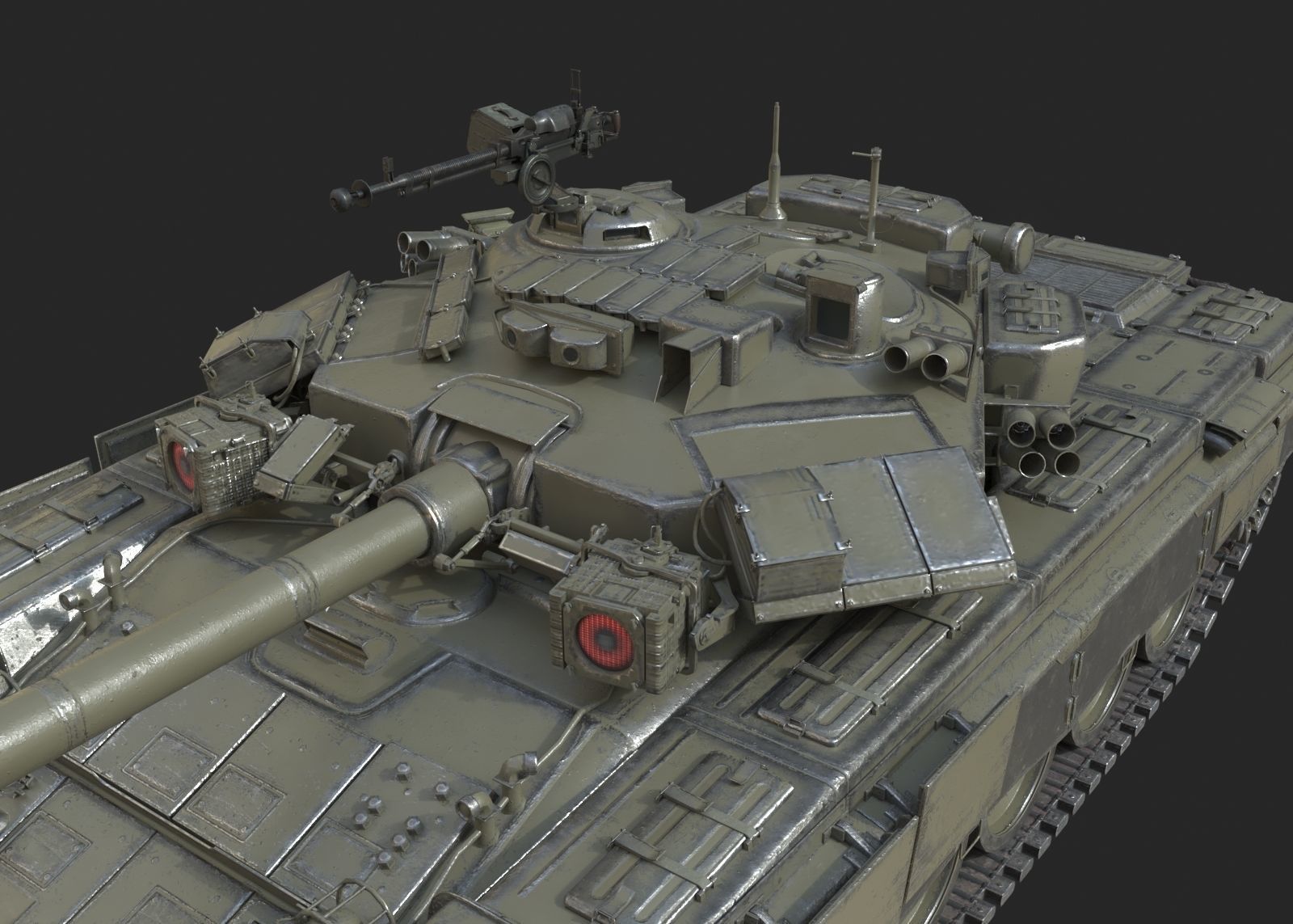 3 coatings of Russian T90 T-90 main battle tank Low-poly 3D model_12