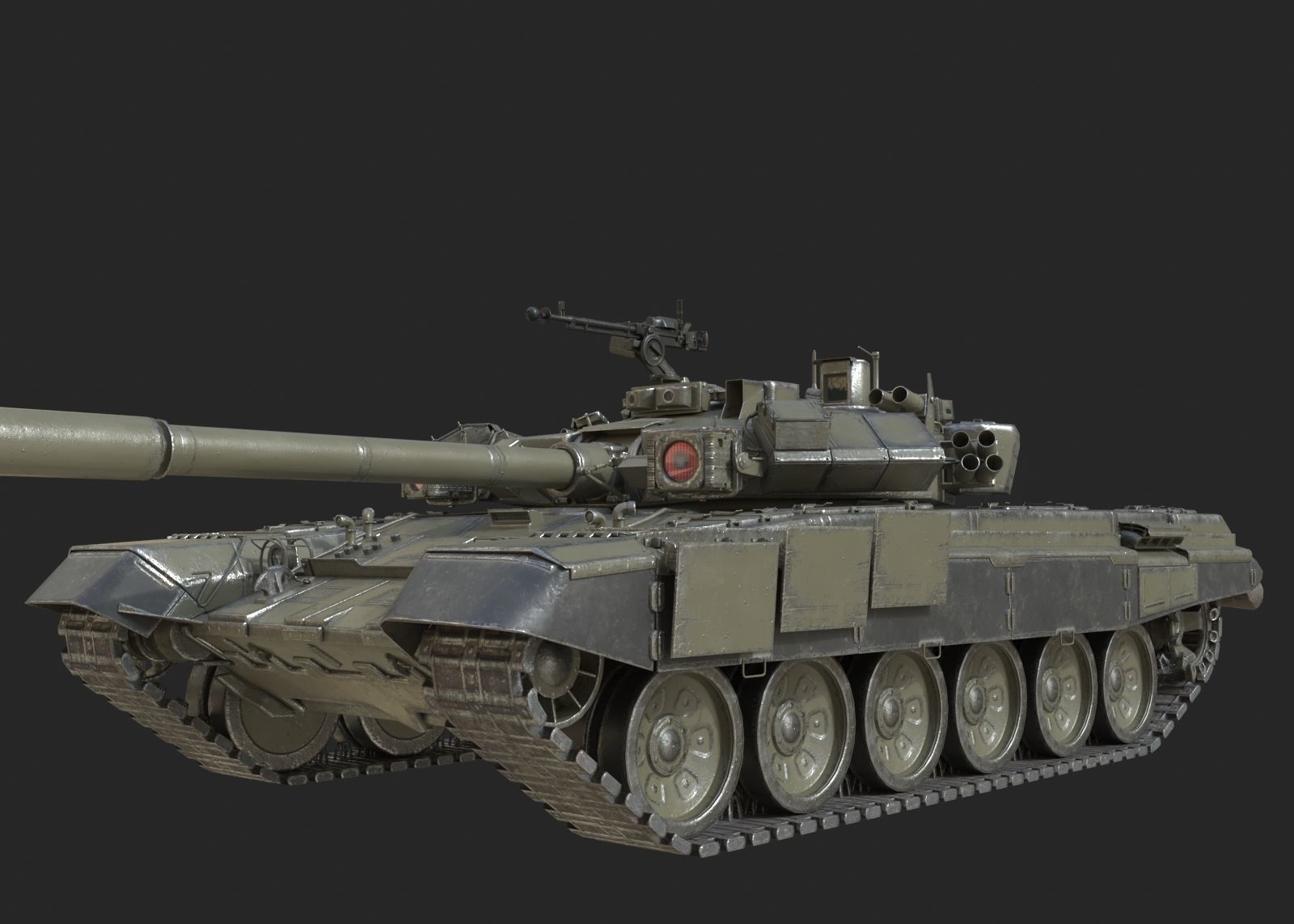 3 coatings of Russian T90 T-90 main battle tank Low-poly 3D model_3