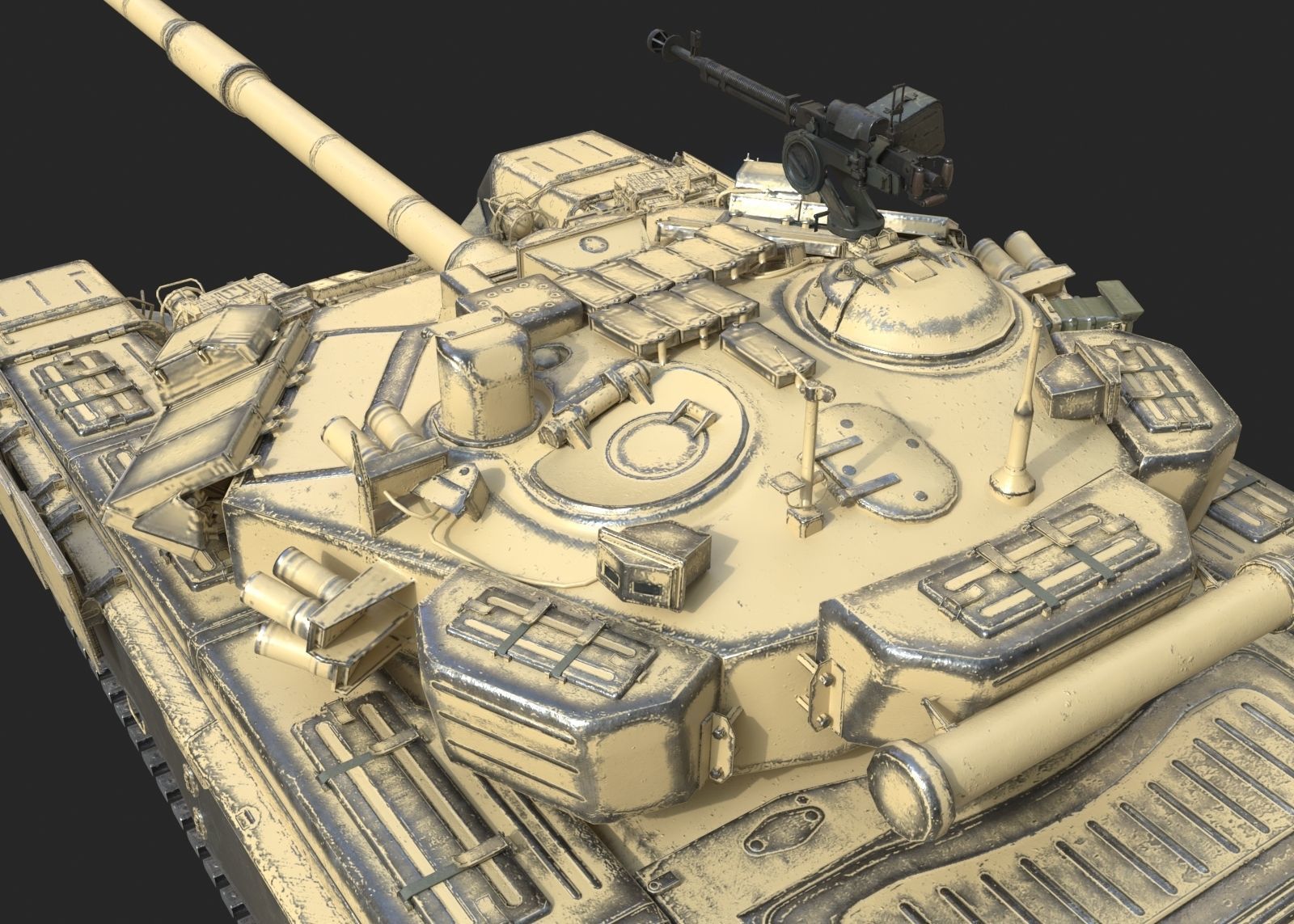 3 coatings of Russian T90 T-90 main battle tank Low-poly 3D model_11