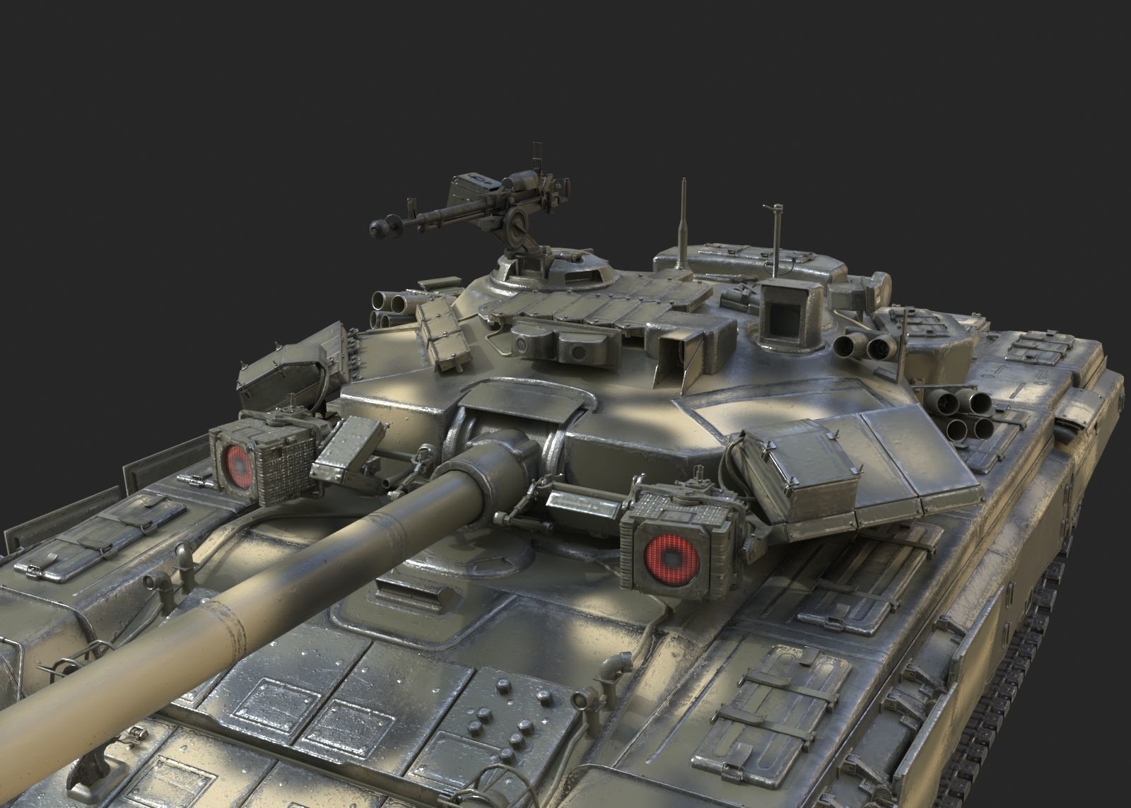 3 coatings of Russian T90 T-90 main battle tank Low-poly 3D model_10