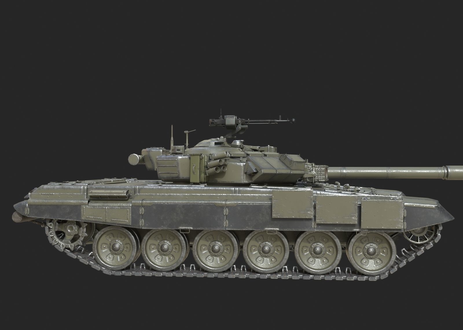 3 coatings of Russian T90 T-90 main battle tank Low-poly 3D model_1
