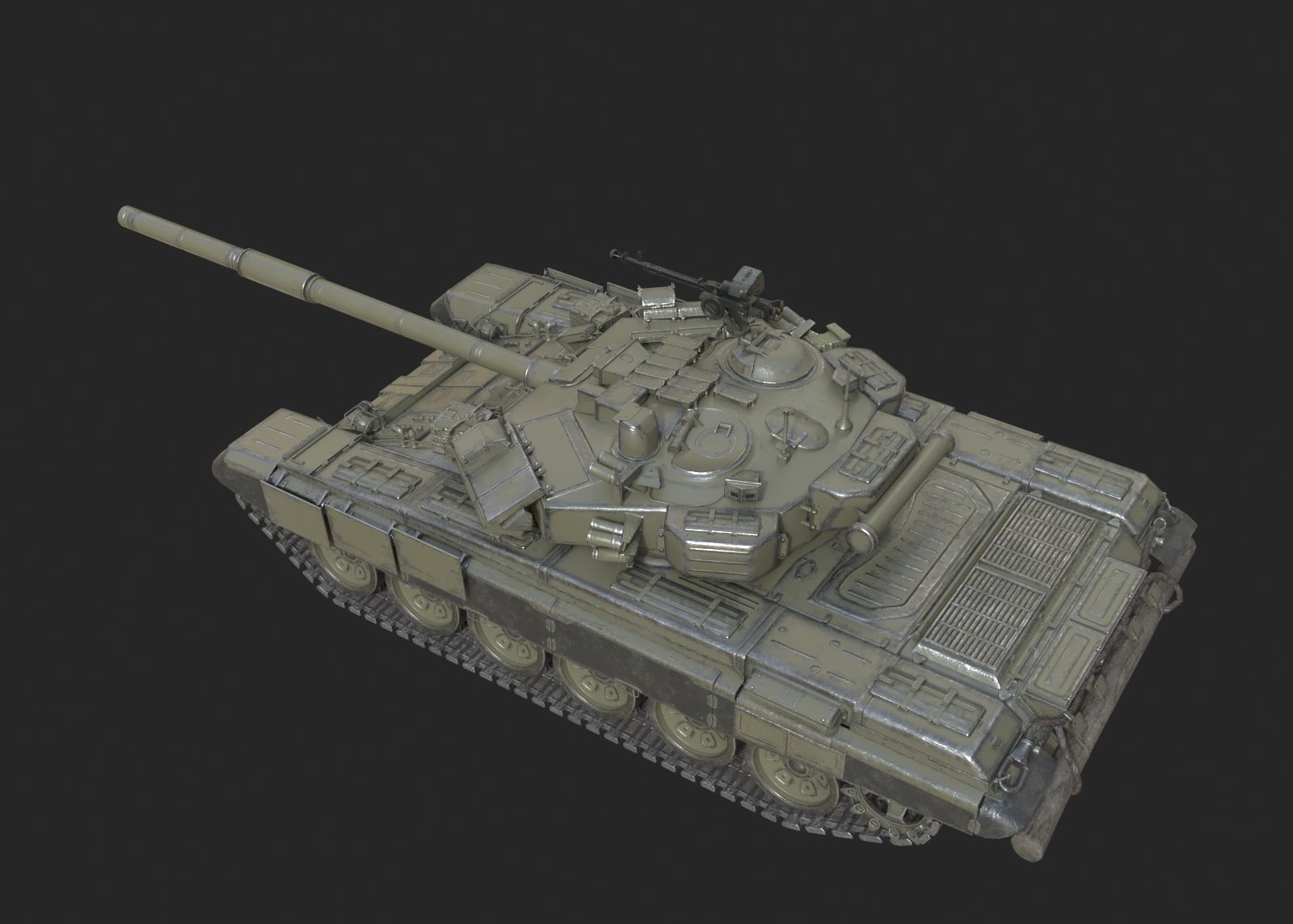 3 coatings of Russian T90 T-90 main battle tank Low-poly 3D model_2
