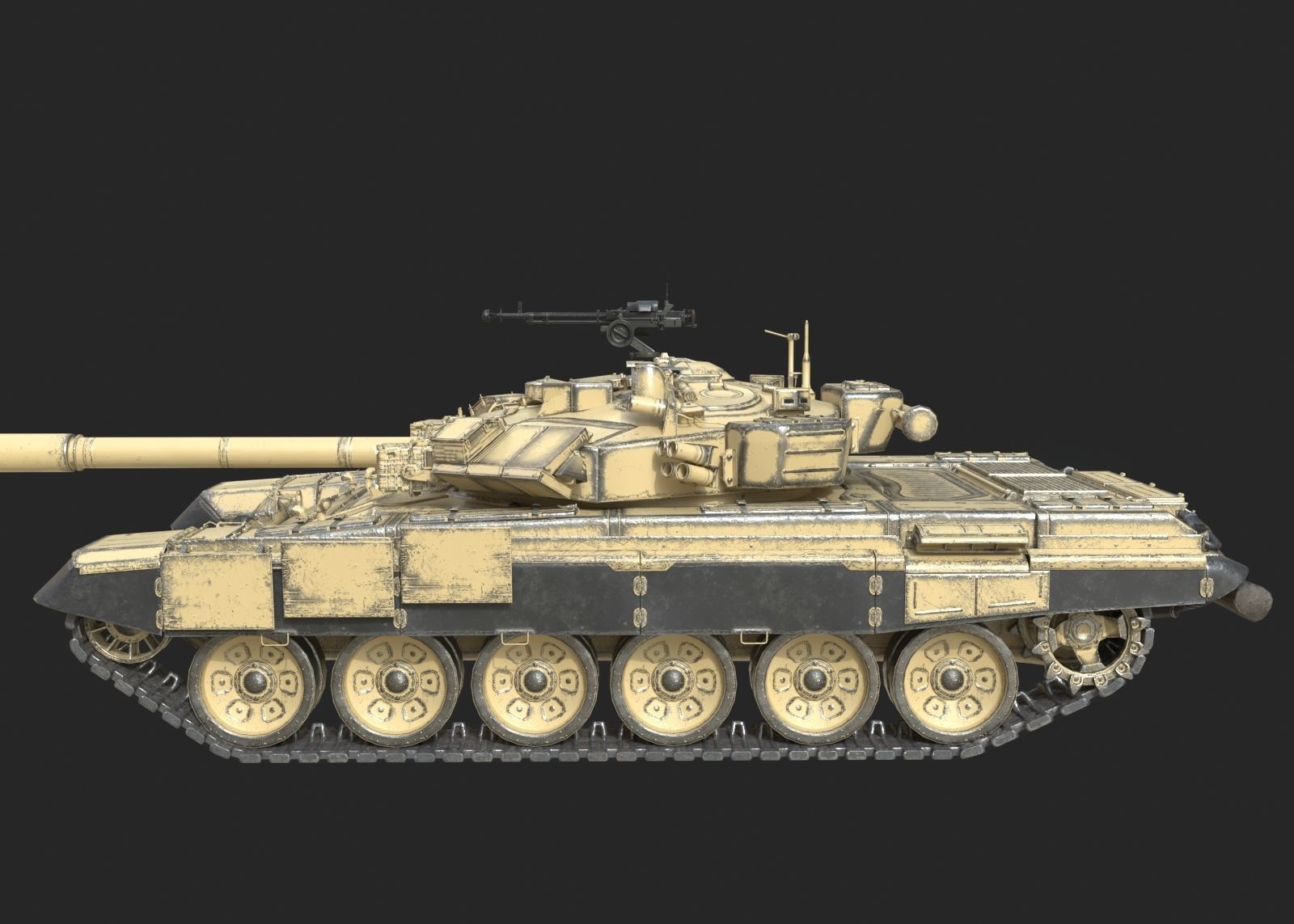 3 coatings of Russian T90 T-90 main battle tank Low-poly 3D model_4