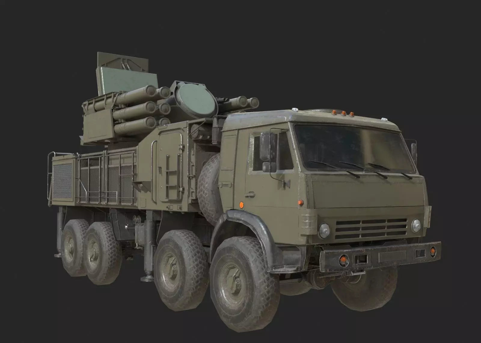 Russian Army Pantsir S1 shell close air defence system Low-poly 3D model_0