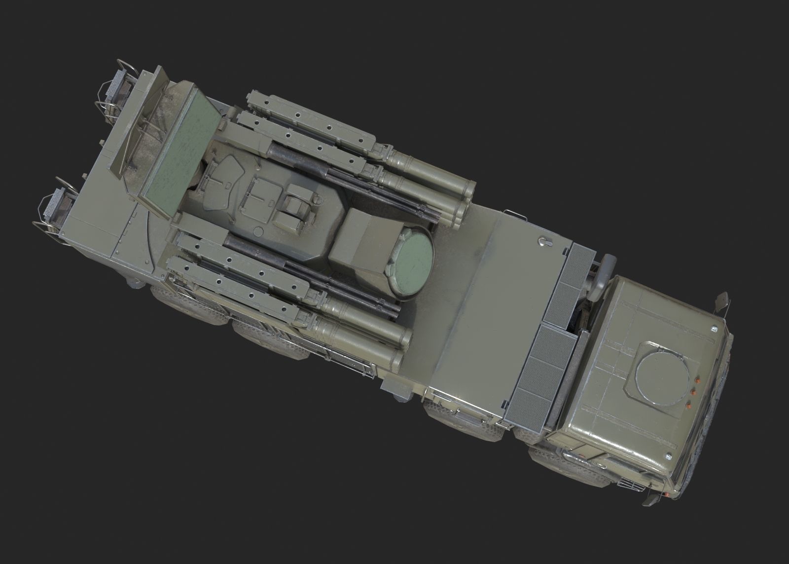 Russian Army Pantsir S1 shell close air defence system Low-poly 3D model_9