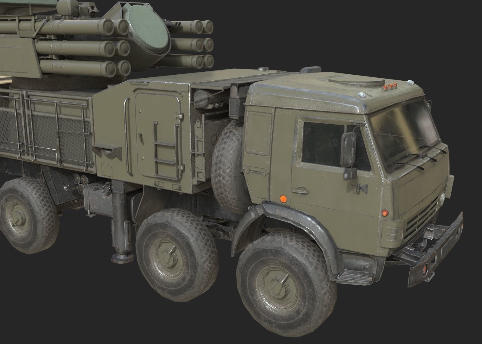 Russian Army Pantsir S1 shell close air defence system Low-poly 3D model_8